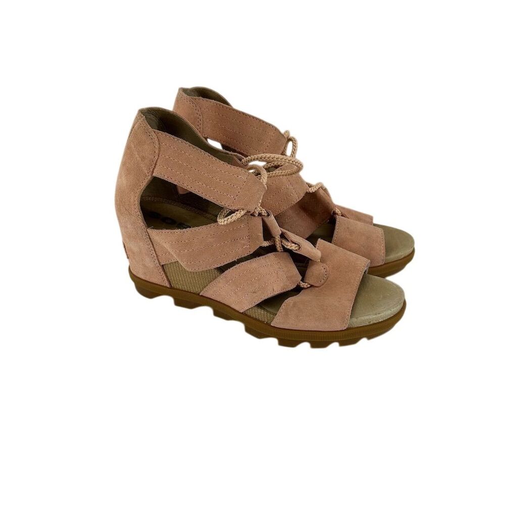 Sorel Women's Joanie II Lace Wedge Sandals Pink Blush Size 8.5 Gladiator